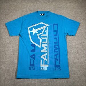 Vintage Y2K Famous Stars And Straps T Shirt Mens‎ M Blue Graphic Family Skate